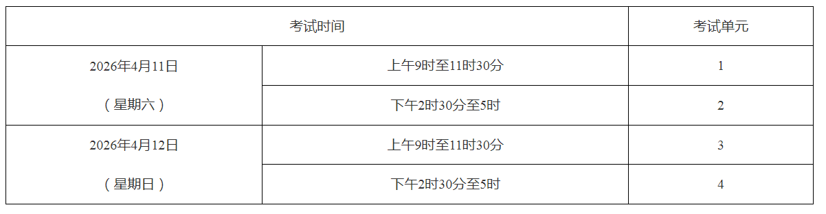 关于印发2026年4月湖南省高等教育自学考试课程考试安排及教材目录的通知